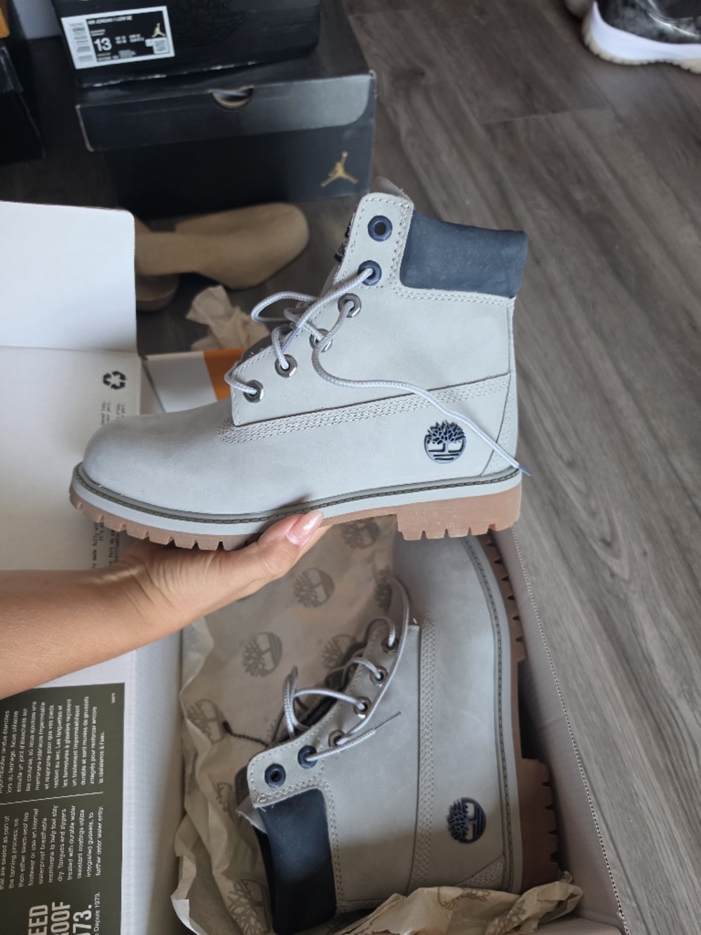 Timberland Premium Women's 6 inch Waterproof Boot Light Grey Nubuck